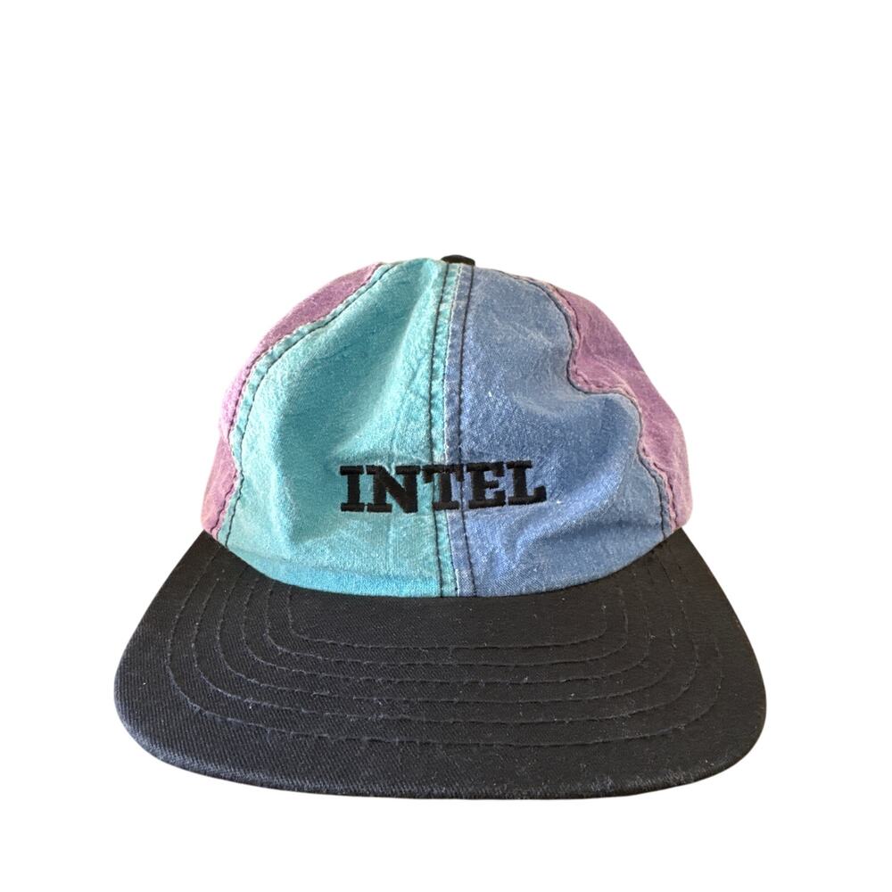 VTG Intel Microprocessor Promo USA Made Embroidered Multi Colored SnapBack Hat